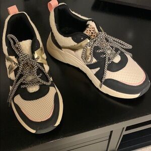 Posh Women's Sneakers in Black, Cream, and Gold